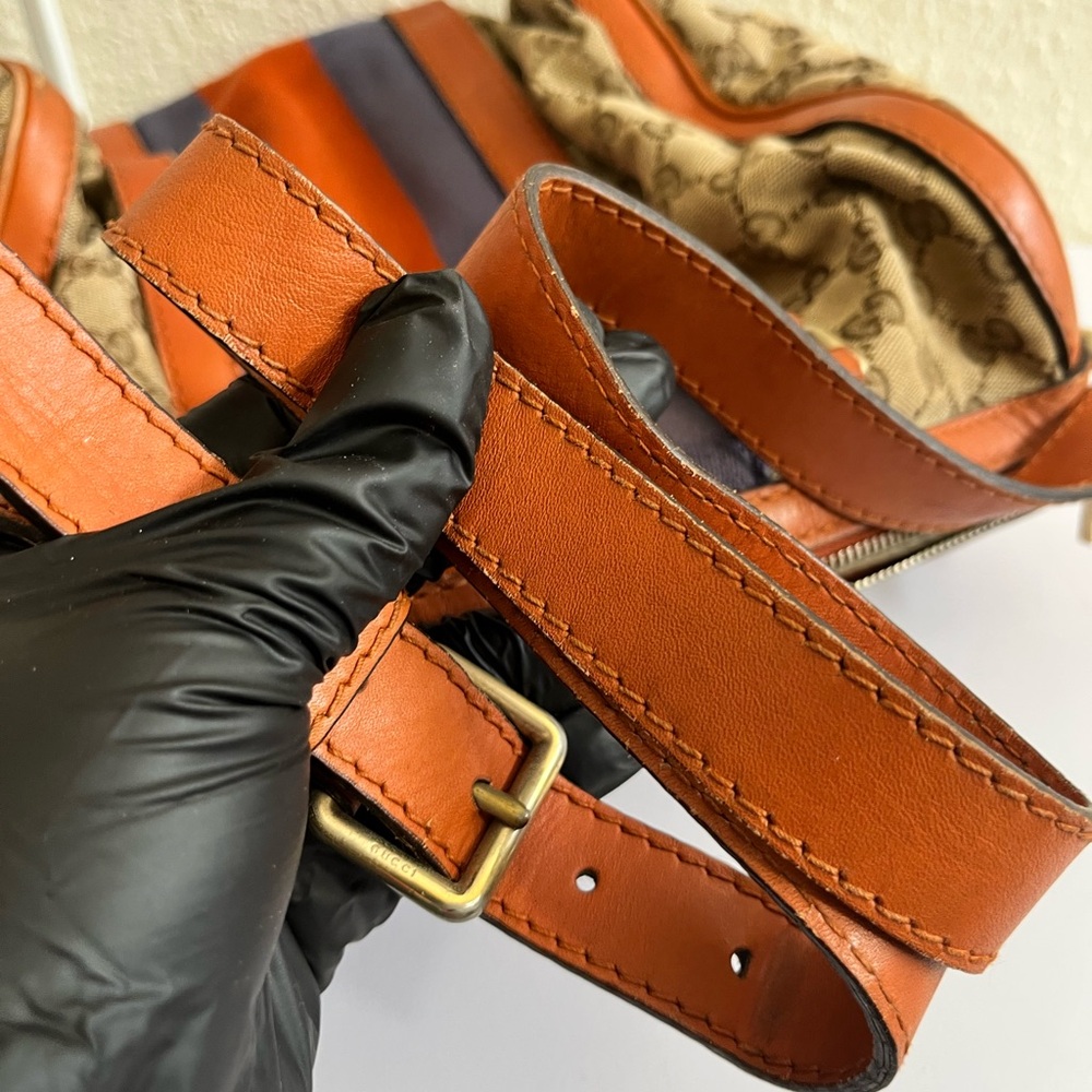 Gucci Beige and Orange Canvas Boston bag - Picture 5 of 16